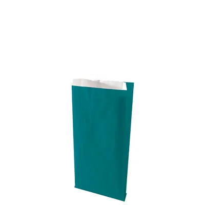 Pochette cadeau kraft vergé bleu canard 12 x 4,5 x 20 cm - Sachet kraft - Lot de 250 - Pochettes cadeaux unies