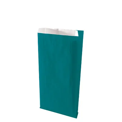 Pochette cadeau kraft vergé bleu canard 18 x 6 x 35 cm - Sachet kraft - Lot de 250 - Pochettes cadeaux unies
