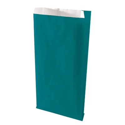 Pochette cadeau kraft vergé bleu canard 24 x 7,5 x 41 cm - Sachet kraft - Lot de 250 - Pochettes cadeaux unies