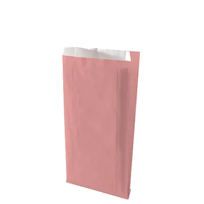 Pochette cadeau kraft vergé rose poudré 18 x 6 x 35 cm - Sachet kraft - Lot de 250 - Pochettes cadeaux unies
