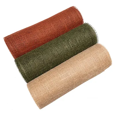 Chemin de table toile de jute 30 cm x 5 m - Ruban de jute - Vert olive - Chemins de table jetables, Sets de table papier-2