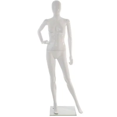 Mannequin femme en plastique finition laquée, main droite sur la hanche - Mannequins femmes