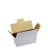 Mini ballotin chocolat carton blanc intérieur or 40g 6,8 x 3,6 x 3,4 cm - Ballotin chocolat vide - Lot de 25