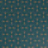 Papier cadeau bleu pétrole / cuivre Wendy 70cmx50m 60g/m² - Papier cadeaux couchés à motifs