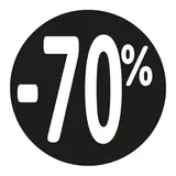 Etiquette Soldes -70% noir ø36mm - Sticker Soldes -70% - Paquet de 500 - Gommettes adhésives évènementielles