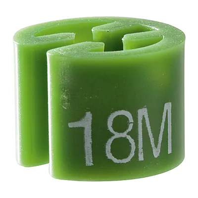 Marque taille T 18 mois vert olive ø 1,3 cm - Indicateur de taille pour cintre - Paquet de 100 - Marques taille pour cintres