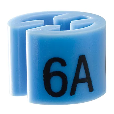 Marque taille T 6 ans bleu azur ø 1,3 cm - Indicateur de taille pour cintre - Paquet de 100 - Marques taille pour cintres