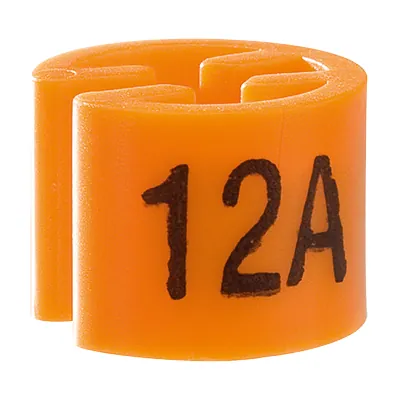 Marque taille T 12 ans orange ø 1,3 cm - Indicateur de taille pour cintre - Paquet de 100 - Marques taille pour cintres