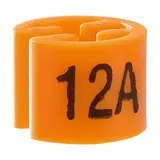 Marque taille T 12 ans orange ø 1,3 cm - Indicateur de taille pour cintre - Paquet de 100 - Marques taille pour cintres