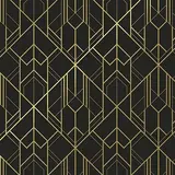Papier cadeau Art Grafik couché blanc 70 cm x 25 m, noir / or, 80 g/m² - Papier cadeaux couchés à motifs