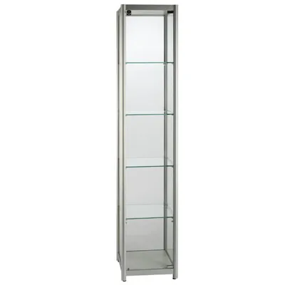 Vitrine colonne aluminium verre sécurisé 4 tablettes 40 x 40 x 198 cm – Vitrine d’exposition - Vitrine exposition magasin - Vitrines Aluminium