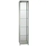 Vitrine colonne aluminium verre sécurisé 4 tablettes 40 x 40 x 198 cm – Vitrine d’exposition - Vitrine exposition magasin