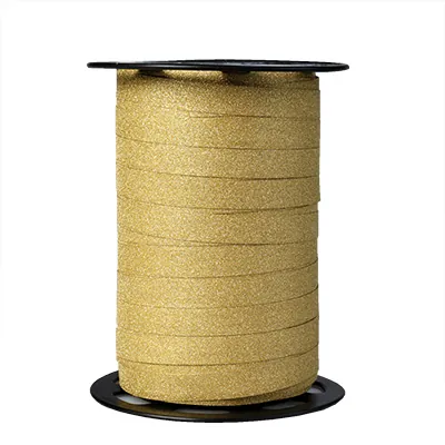Bolduc or pailleté 10 mm x 100 m polypropylène – Ruban cadeau pailleté doré frisable - Bolducs unis