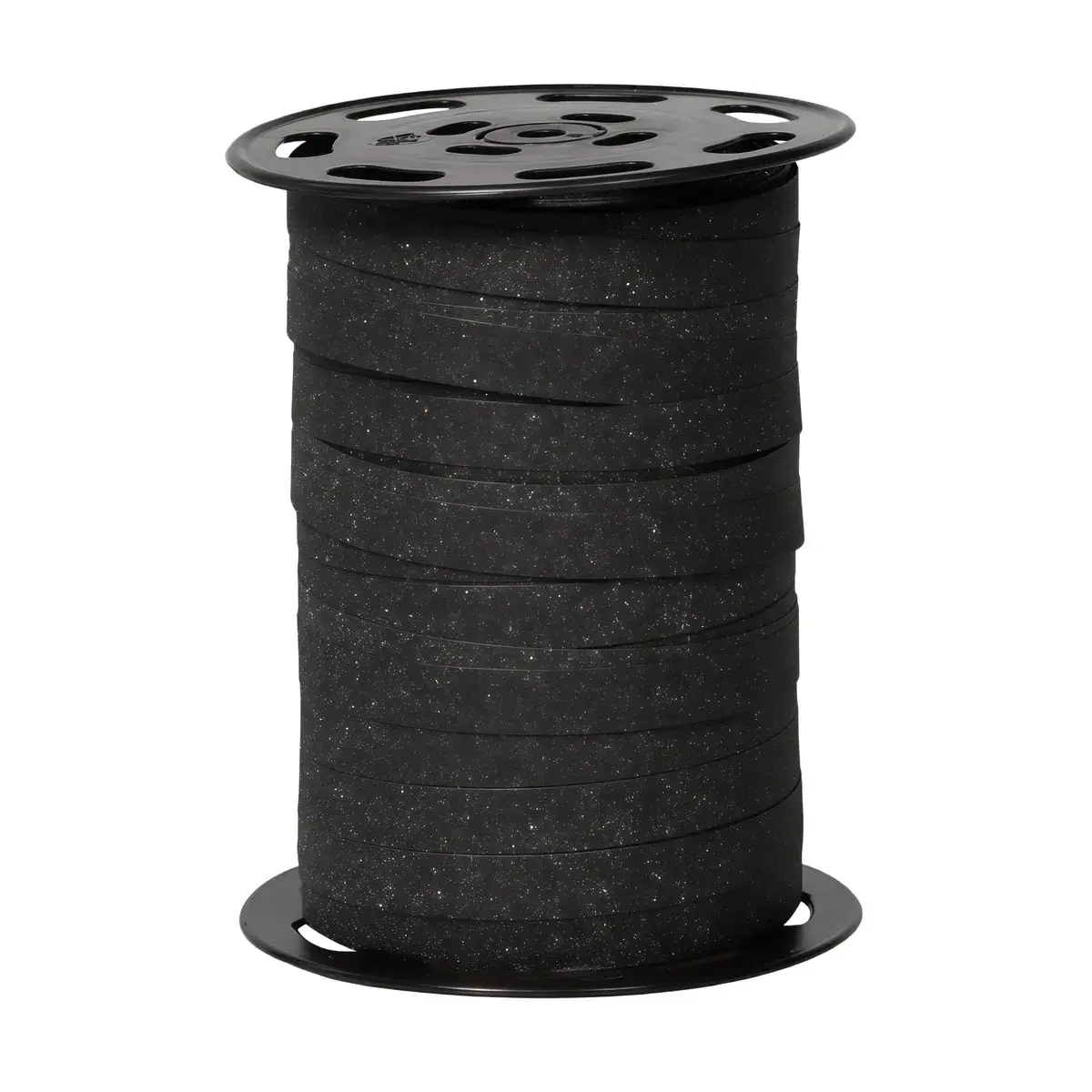 Bolduc noir pailleté 10 mm x 100 m polypropylène – Ruban cadeau pailleté noir frisable - Bolducs unis