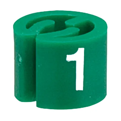Marque taille T1 vert foncé ø 1,3 cm - Indicateur de taille pour cintre - Paquet de 100 - Marques taille pour cintres