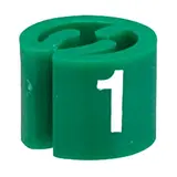 Marque taille T1 vert foncé ø 1,3 cm - Indicateur de taille pour cintre - Paquet de 100 - Marques taille pour cintres