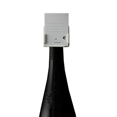 Porte-étiquette bouteille pour infos / prix 47,8 x 65 mm - Étiquette pour goulot bouteille de vin - Lot de 50 - Porte-étiquettes bouteilles, Ardoises de cave