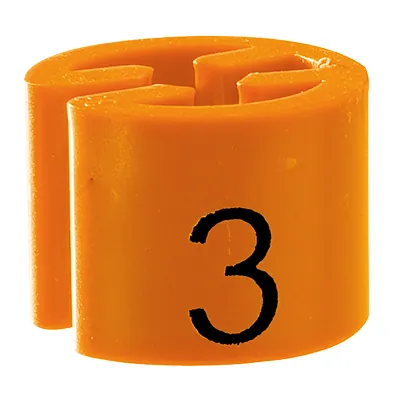 Marque taille T3 orange ø 1,3 cm - Indicateur de taille pour cintre - Paquet de 100 - Marques taille pour cintres