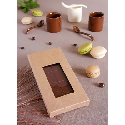 Étui pour tablette de chocolat carton kraft 16 x 8 x 1,5 cm - Paquet de 25 - Pochettes, étuis & valisettes-2
