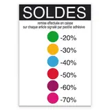 Affiche Soldes avec code couleurs 21 x 29,7 cm - Lot de 10 - Affiches Promo, Affiches prix