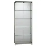 Vitrine d'exposition aluminium verre sécurisé 4 tablettes 80 x 40 x 198 cm - Meuble vitrine