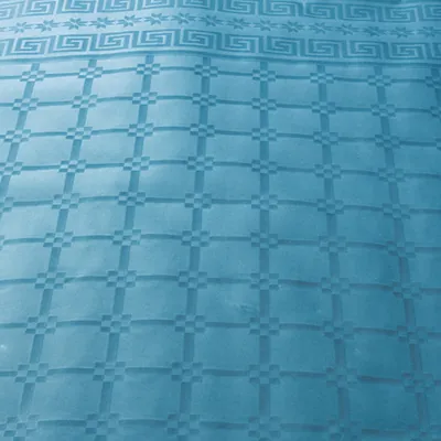 Nappe damassée déperlante - Nappe jetable - Nappe papier - Bleu turquoise - Rouleau de 1,18 x 25 m - Nappes papier, Nappes jetables-2
