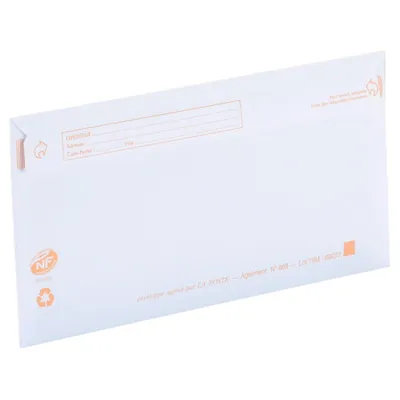 Enveloppe blanche DL 110 x 220 mm précasées 80g La Couronne - Paquet de 50 - Enveloppes blanches, Enveloppes kraft-3