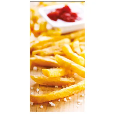 Sticker alimentaire Frites 27 x 14,5 cm - Autocollant fast food - Autocollant frites - Stickers Alimentaires