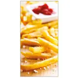 Sticker alimentaire Frites 27 x 14,5 cm - Autocollant fast food - Autocollant frites - Stickers Alimentaires