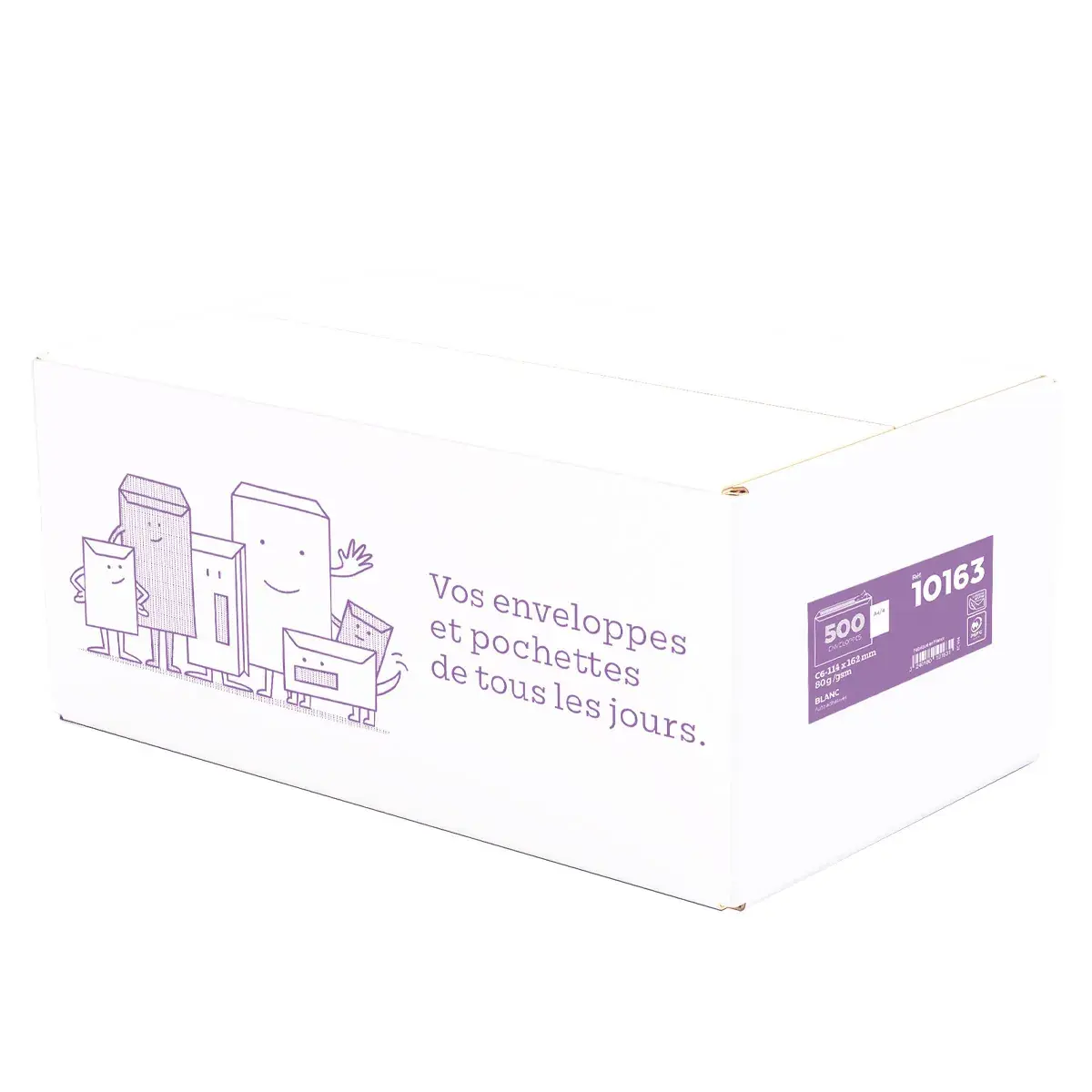 Enveloppe blanche C6 114 x 162 mm 80g sans fenêtre La Couronne - Paquet de 500 - Enveloppes blanches, Enveloppes kraft-2