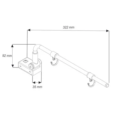 Potence articulée Multimag sur base magnétique avec crochets, anneaux et orientable 0-180° 322 mm - Gris/Blanc - Stop-rayon-2