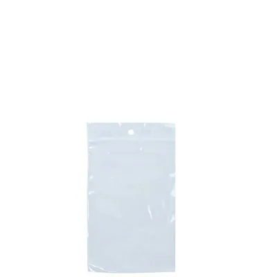 Sachet zip plastique à trou pour suspension 10 x 15 cm PEBD 50µ - Sachet fermeture pression - Transparent - Lot de 1000 - Sacs Polyferm, Sachets fermeture pression