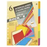 Intercalaires A4 6 positions Carte lustrée véritable 220 g coloris assortis Exacompta