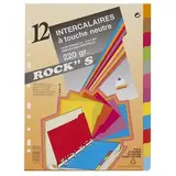 Intercalaires A4 12 positions Carte lustrée véritable 220 g coloris assortis Exacompta - Intercalaires classeur, Trieurs documents