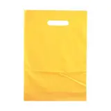 Sac plastique poignées découpées renforcées PEBD 55µ 35 x 45 x 4 cm - Jaune - Lot de 100 - Sacs plastique unis, poignées découpées
