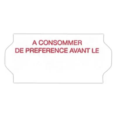 Étiquette blanche 26 x 12 mm adhésive A CONSOMMER DE PREFERENCE AVANT LE pour étiqueteuse - 10 rouleaux de 1500 - Étiquettes pour étiqueteuses