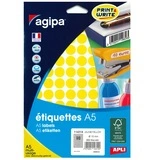 Pastille adhésive permanente Jaune ø 15 mm Agipa - Pastille de signalisation - Étui de 960 - Gommettes de couleur