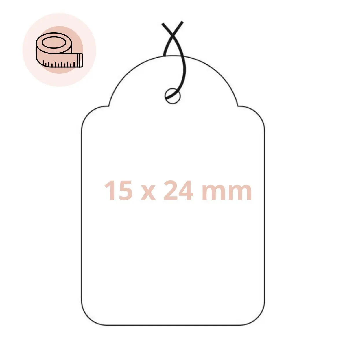Étiquette américaine avec fil 15 x 24 mm Apli – Étiquette bijouterie - Blanc - Boîte de 1000 - Étiquettes bijoux-2