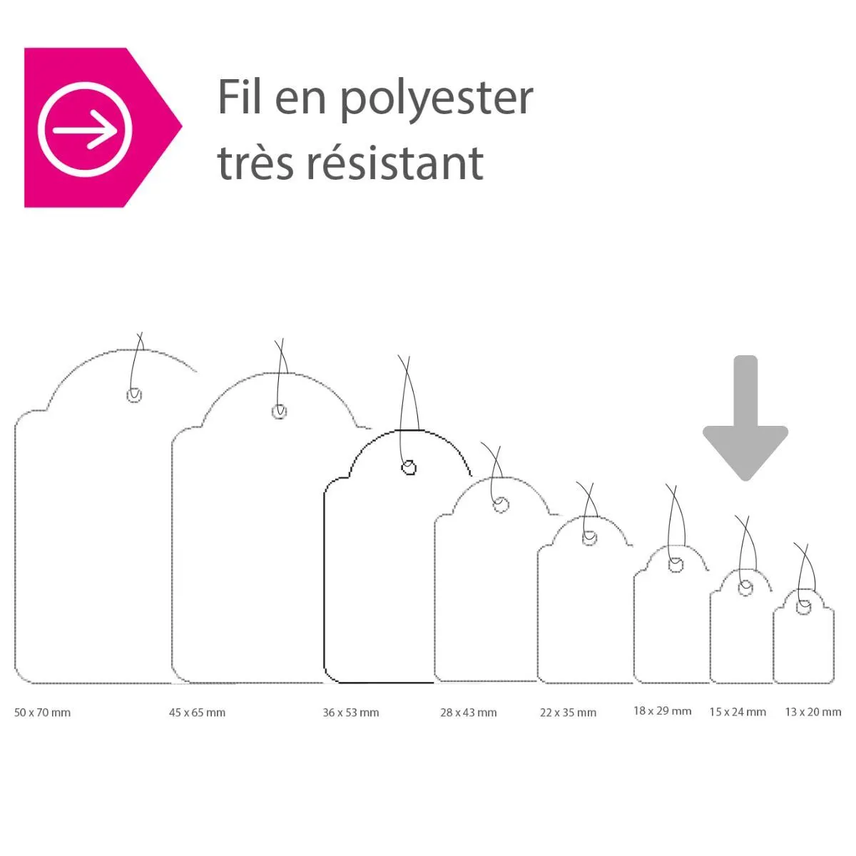 Étiquette américaine avec fil 15 x 24 mm Apli – Étiquette bijouterie - Blanc - Boîte de 1000 - Étiquettes bijoux-3