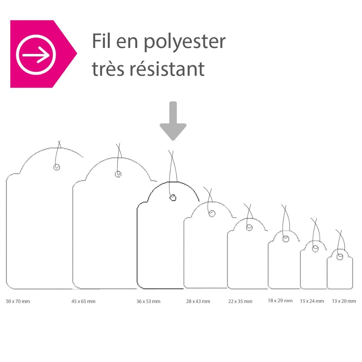 Étiquettes bijouterie rectangle à fil blanc - Étiquettes à fil-3