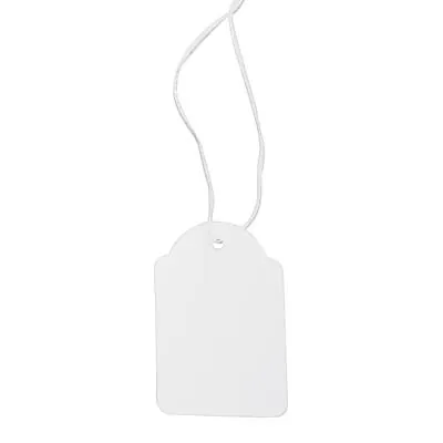 Étiquette américaine avec fil 28 x 43 mm Apli – Étiquette bijouterie - Blanc - Boîte de 500 - Étiquettes bijoux
