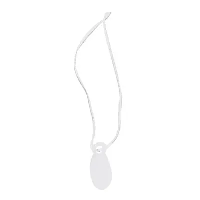 Étiquette américaine avec fil ovale 8 x 19 mm Apli – Étiquette bijouterie - Blanc - Boîte de 1000 - Étiquettes bijoux