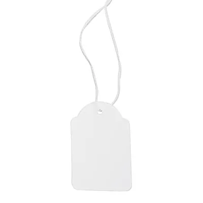 Étiquette américaine avec fil 18 x 29 mm Apli – Étiquette bijouterie - Blanc - Boîte de 1000 - Étiquettes bijoux