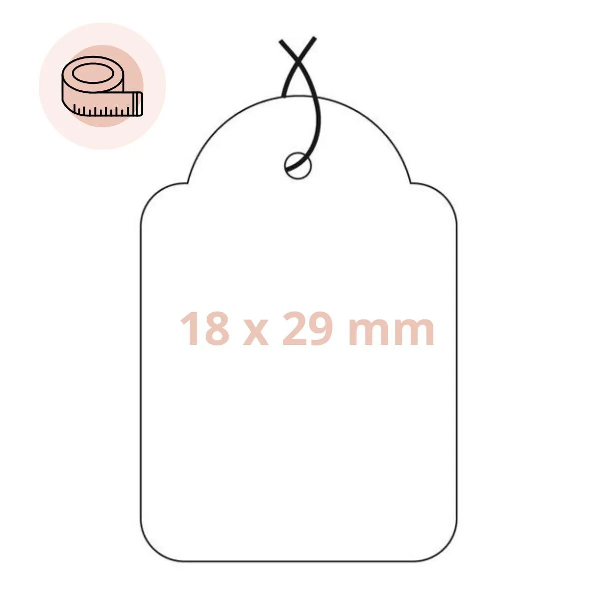 Étiquette américaine avec fil 18 x 29 mm Apli – Étiquette bijouterie - Blanc - Boîte de 1000 - Étiquettes bijoux-2