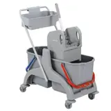 Chariot de lavage 2 seaux de 18 L avec presse et panier – Chariot de ménage