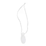 Étiquette américaine avec fil ovale 11 x 24 mm Apli – Étiquette bijouterie - Blanc - Boîte de 1000 - Étiquettes bijoux