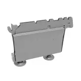 Embase métallique clipsable pour gondole L.20cm H.16cm - Gris métal - Ligne Store gris métallisé pas de 25 mm