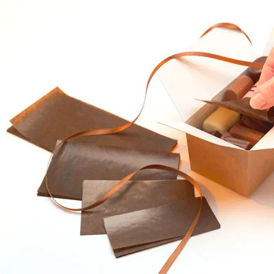Intercalaire pour ballotin de 1000g 19 x 10 cm papier cristal - Marron - Lot de 1000 - Intercalaires pour ballotins