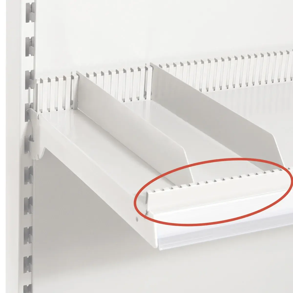 Profil avant pour diviseurs - Ligne Store blanc pas de 25 mm-2