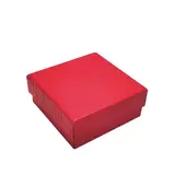 Écrin bijou plat pour Parure & Bracelet carton gaufré Rouge 7,5 x 7,5 x 3,5 cm insert velours - Boite bijoux – Lot de 20